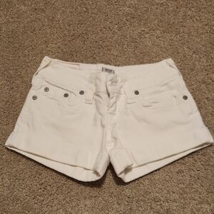 True Religion White Jean Shorts